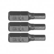 65502 STHOR Set 3 biti profil hexagonal 4x25 mm, prindere hexagonala 1/4"